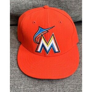 Florida Marlins New Era 59Fifty orange baseball MLB hat size 6 7/8 FITTED